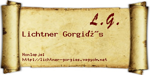 Lichtner Gorgiás névjegykártya